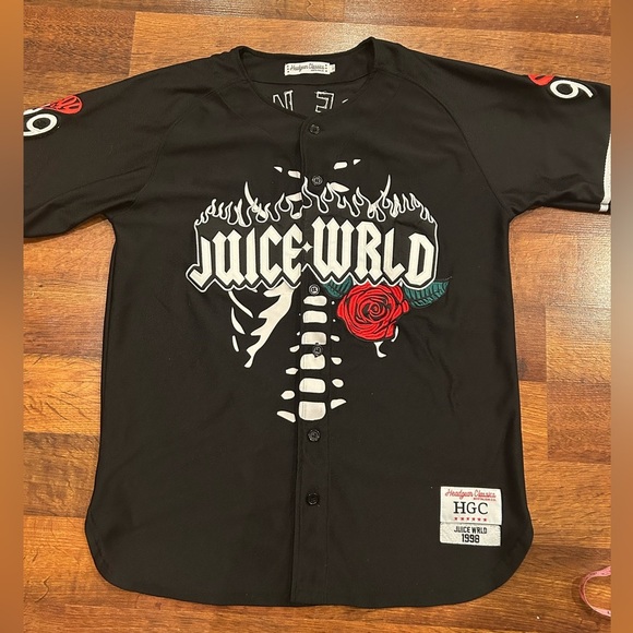 Juice Wrld Jersey Men’s Size Large Black 999 Rose Headgear Classics Baseball - Picture 1 of 6